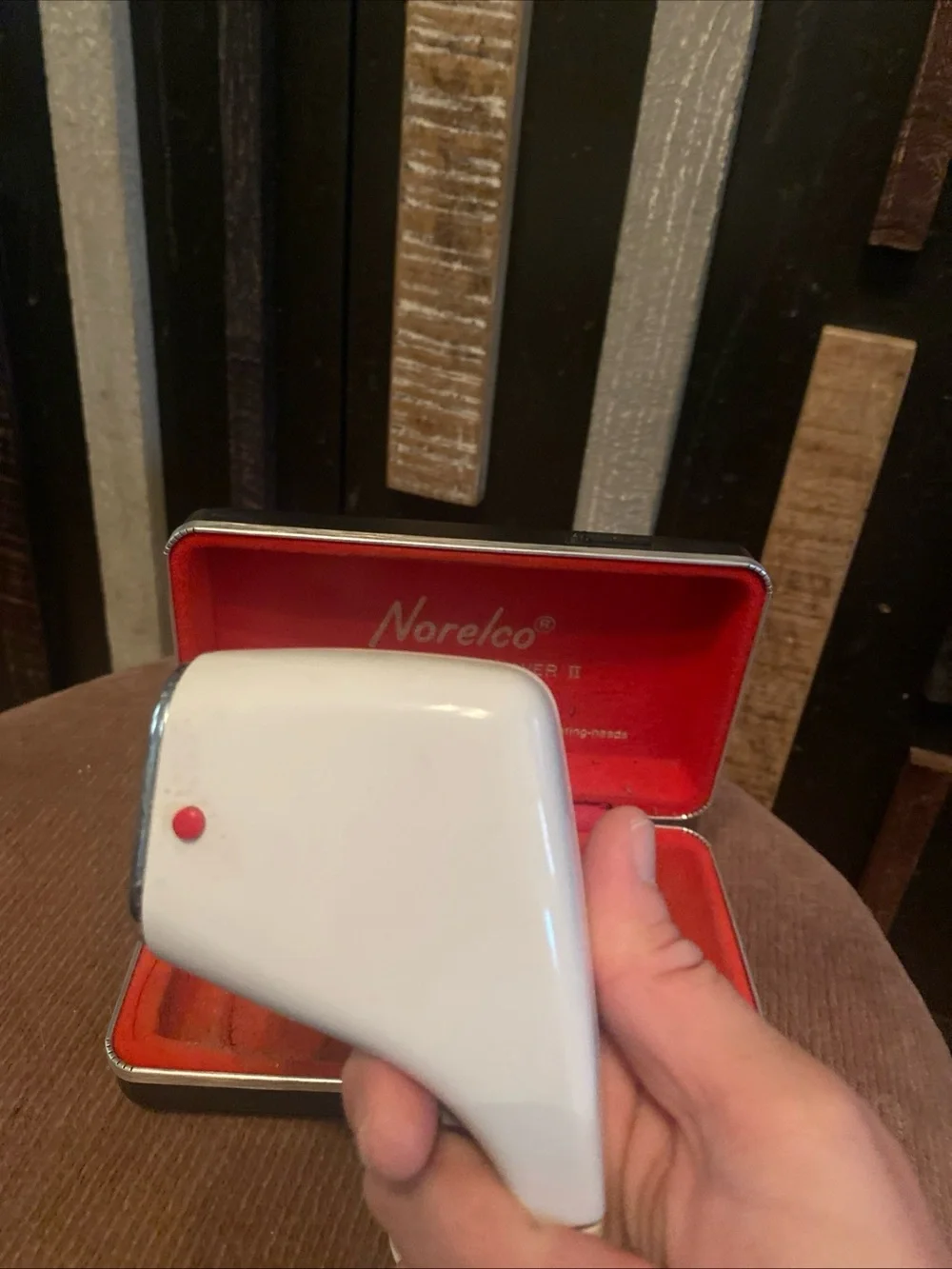 Vintage 60’s Norelco White Flip-Top Electric Speedshaver II - Men's Shaving Tool
